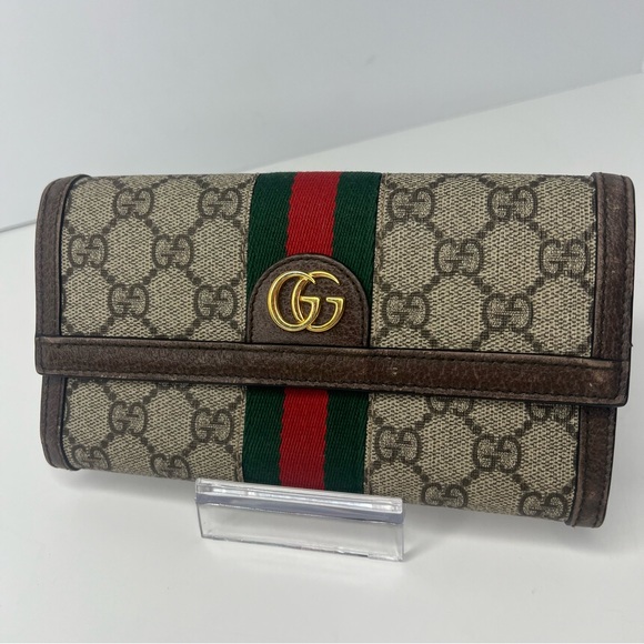Gucci Handbags - GUCCI OPHIDIA GG Continental Long Wallet Supreme Sherry Brown Leather ❤️🤎